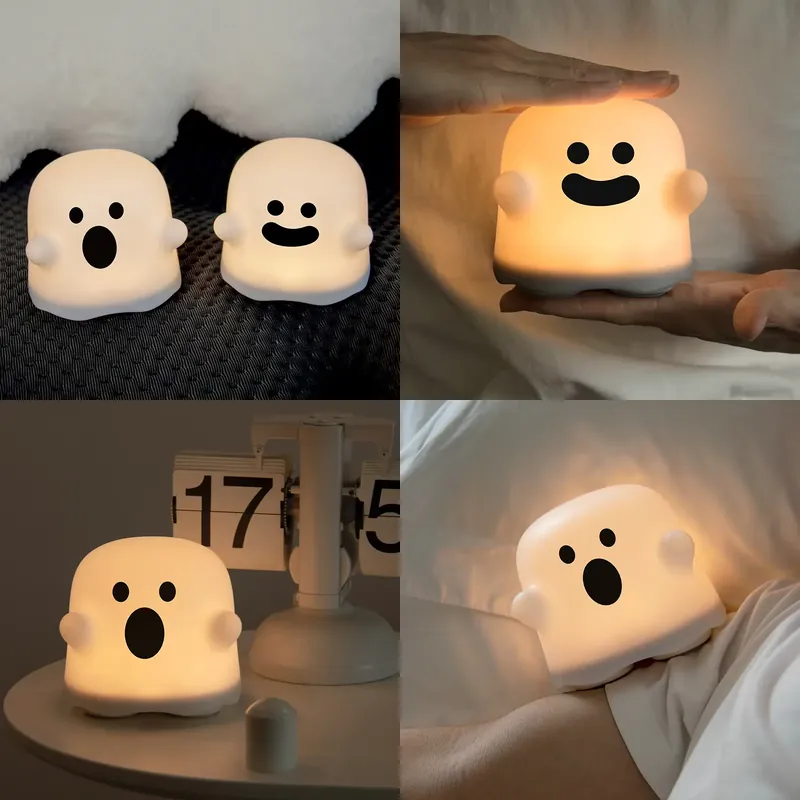 Baby Nursery Table Lamp - Veilleuse fantôme créative et mignonne, rechargeable