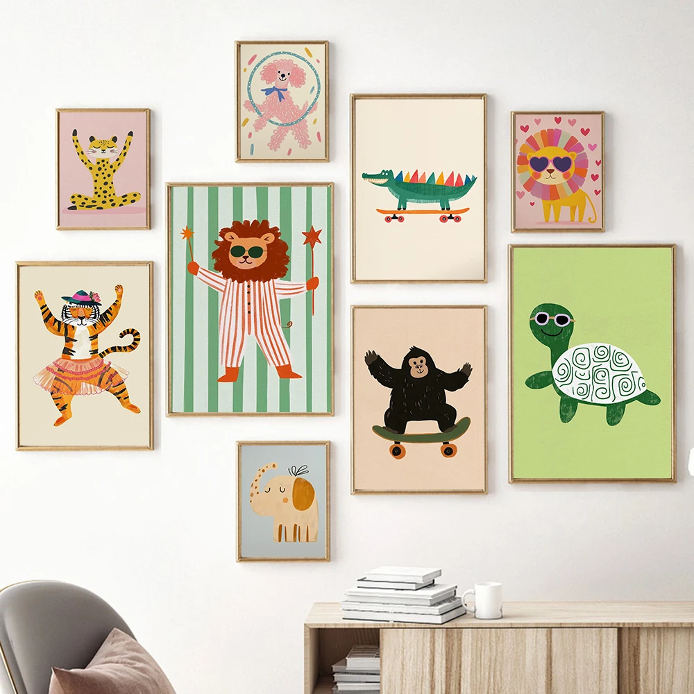 Baby Nursery Elephant - Affiches sur toile minimalistes (sans cadre)