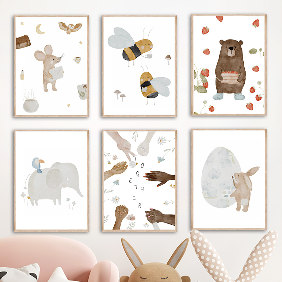 Baby Nursery Elephant - Affiches et impressions d'animaux bohèmes (éléphant,
