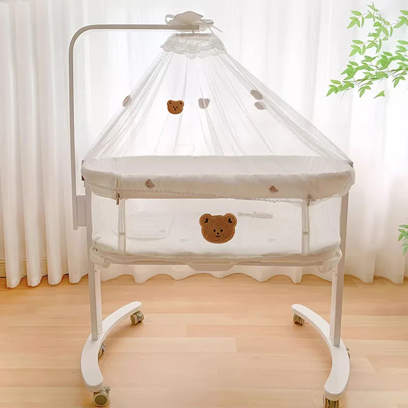 Baby Nursery Trolley - Moussinet pour nouveau-né réglable avec roulettes,