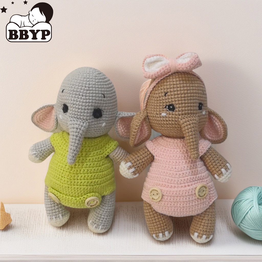 Baby Nursery Elephant - Jouets en peluche de couple d'éléphant