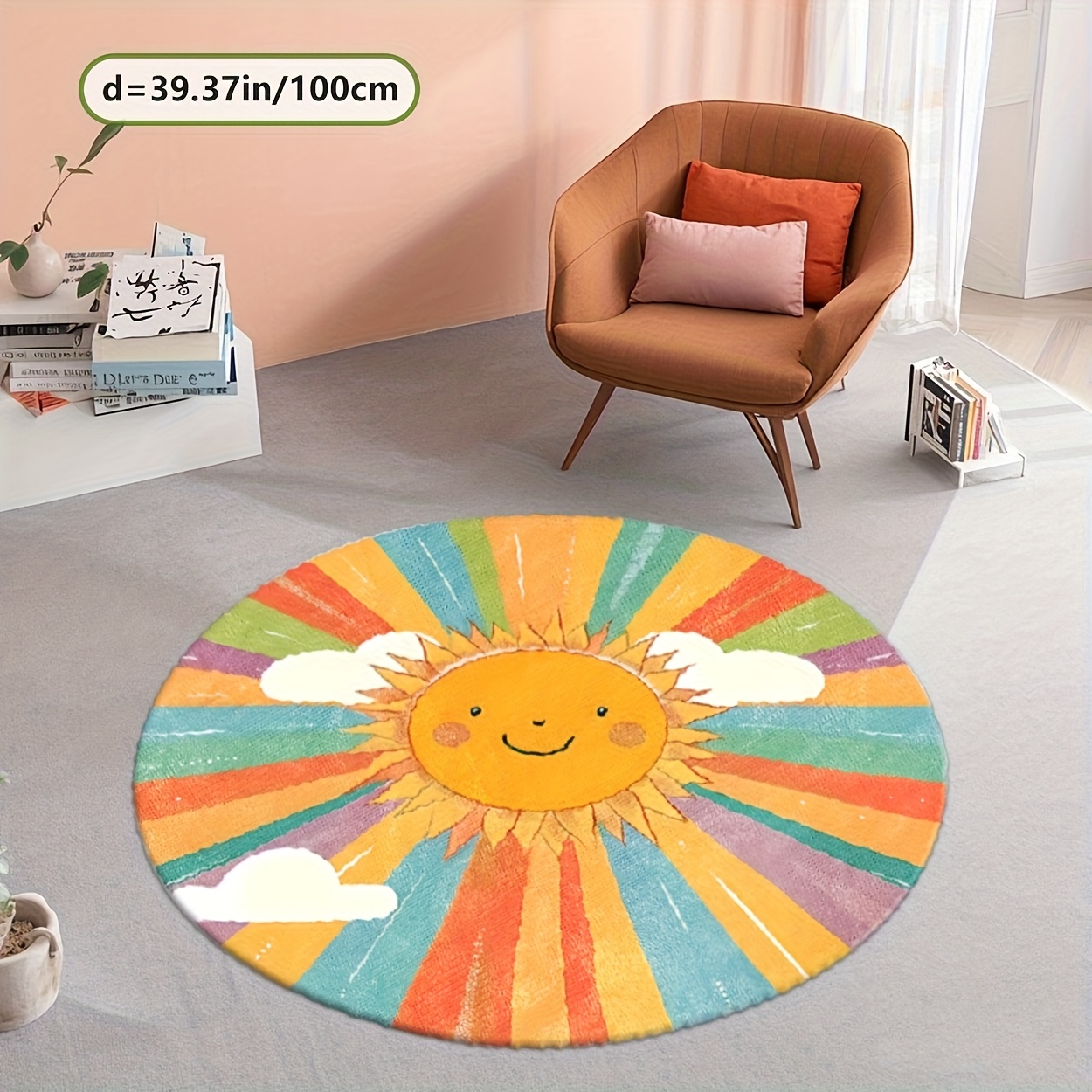 Baby Nursery Themes Boy - Tapis rond en peluche mignon pour