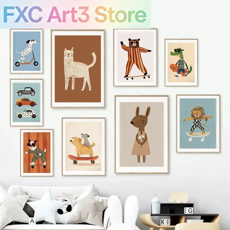 Baby Nursery Animal Prints - 1 pièce, affiche sans cadre sur