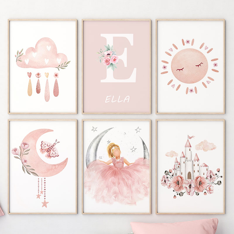 Toile murale d'ange rose pour  - Baby Nursery Animal Prints avis et prix
