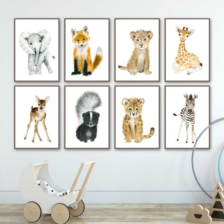 Toile d'art mural avec éléphan - Baby Nursery Elephant avis et prix