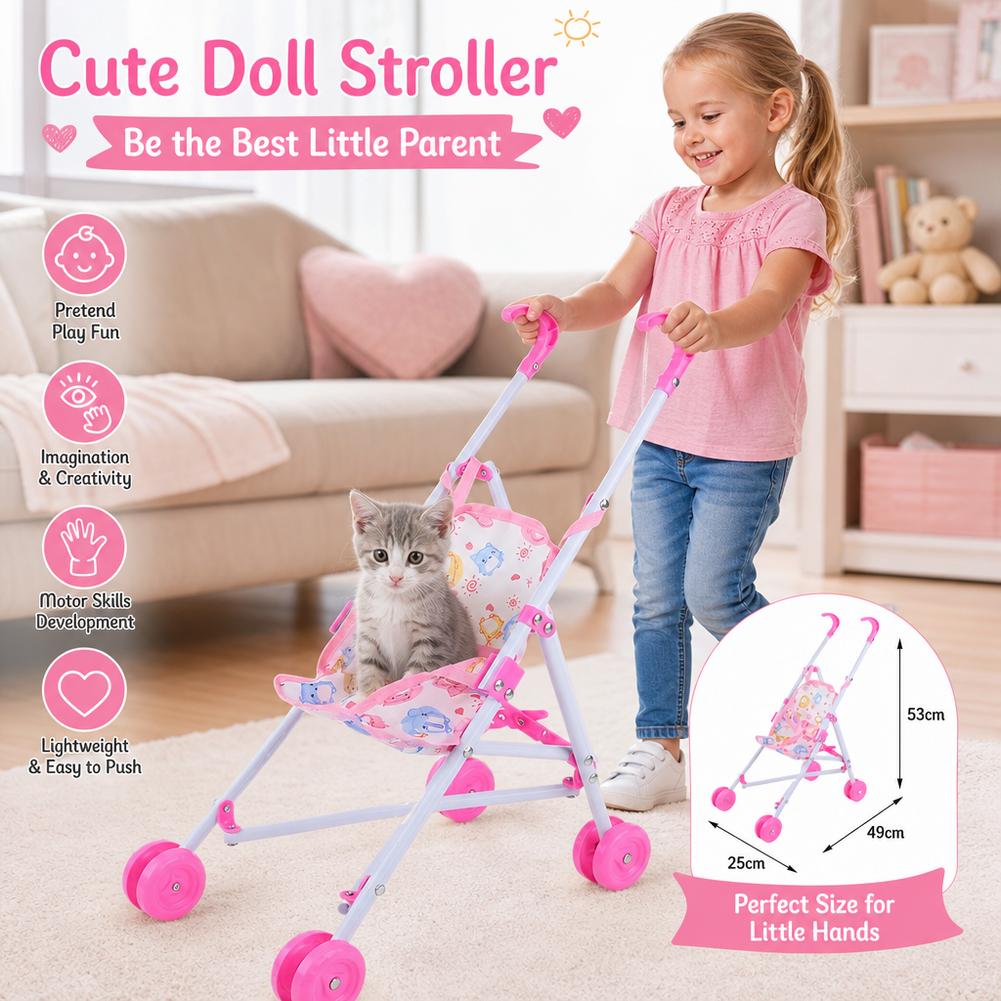 Poussette de poupée rose, char - Baby Nursery Trolley avis et prix