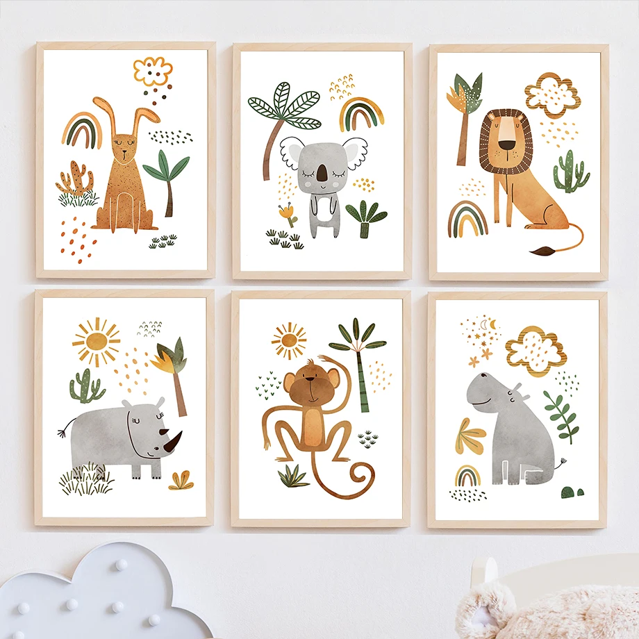 Toile d'art mural girafe, élép - Baby Nursery Elephant avis et prix