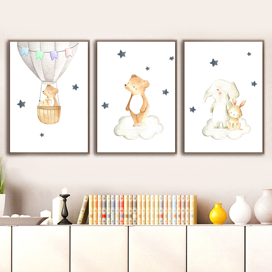 Toile d'art mural avec éléphan - Baby Nursery Elephant avis et prix