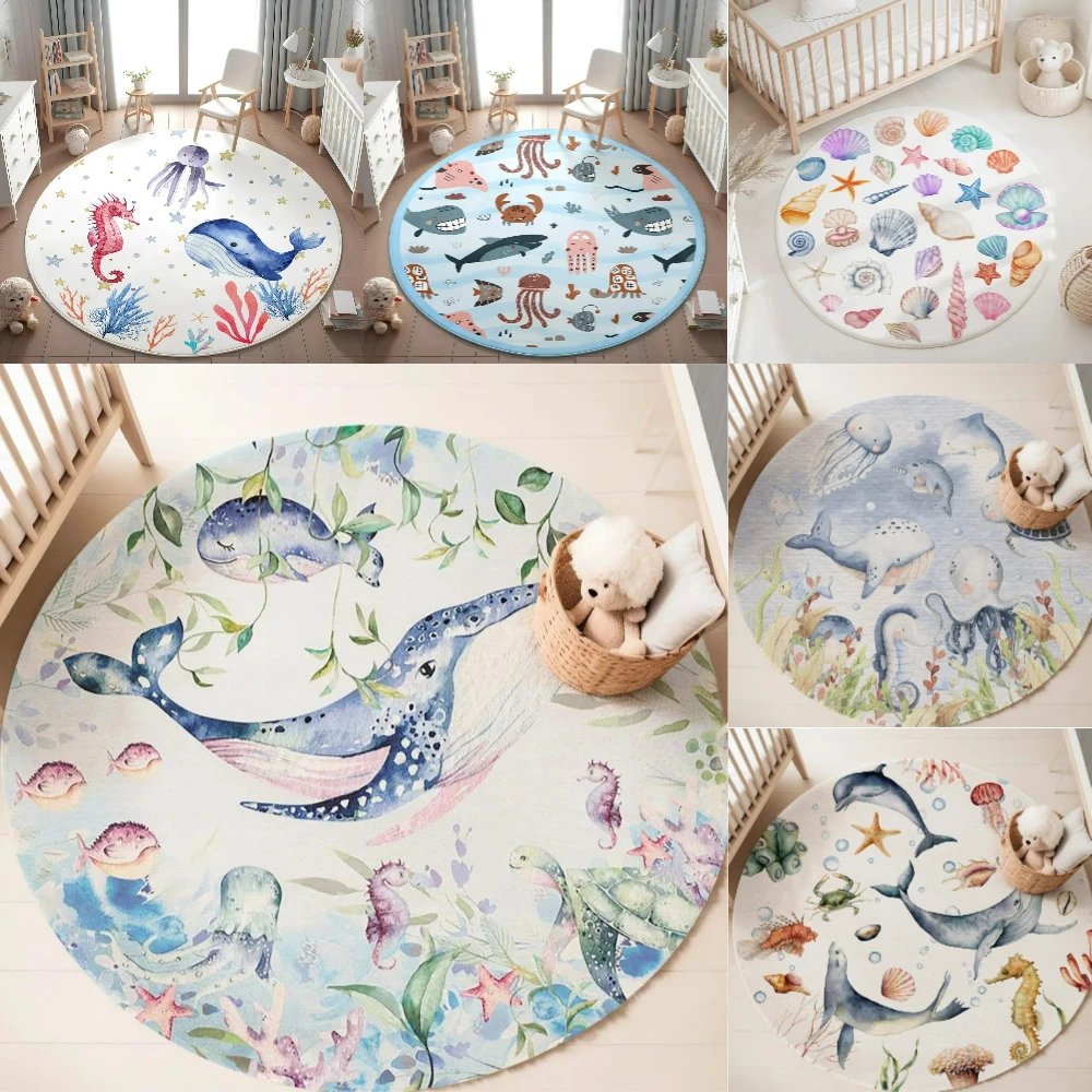Tapis rond bleu marine pour sa - Baby Nursery Animal Prints avis et prix