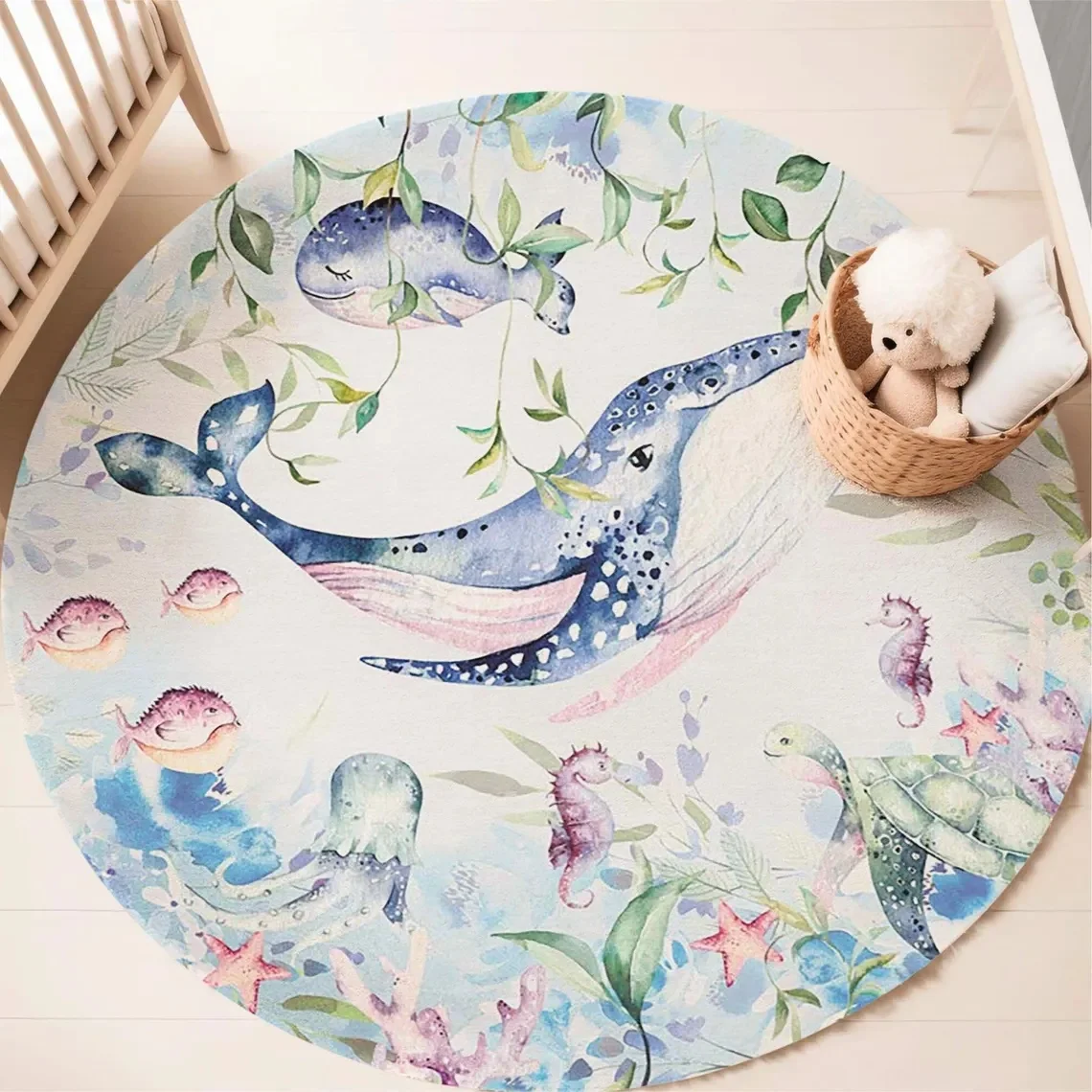 Tapis rond bleu marine pour sa - Baby Nursery Animal Prints avis et prix